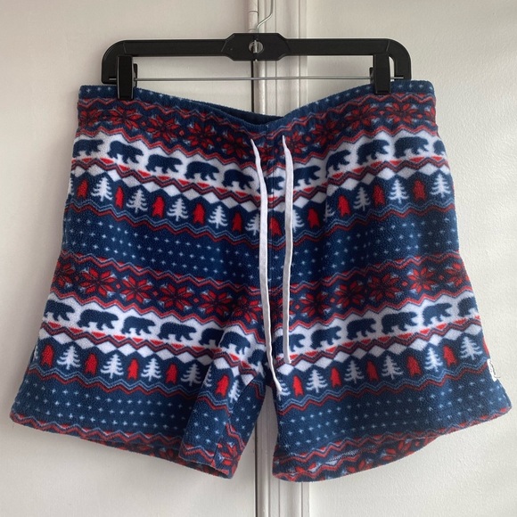 Chubbies Sweat lounge Shorts Mens XL Fleece Bear Christmas PJs Snowflakes Nordic - Picture 1 of 7